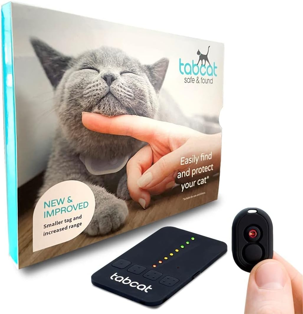 Tabcat v2 Cat/Kitten Tracker - More accurate than GPS - No monthly subscription, smallest, lightest tracker tags
