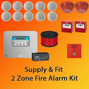 Supply & Fit FireClass Wired 4 Zone Fire Alarm Kit w/ 10 Detectors & 2 Sounders